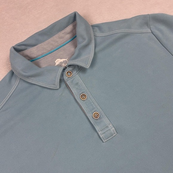 Tommy Bahama Other - Tommy Bahama Polo Shirt Mens M Blue Lyocell Polyester Tagless Collared